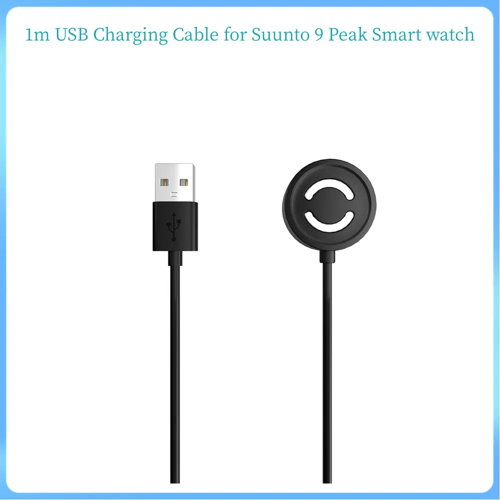 Cabo de carregamento USB de 1m para Suunto 9 Peak Smart watch Carregador Cabo de alimentação Acessório de substituição