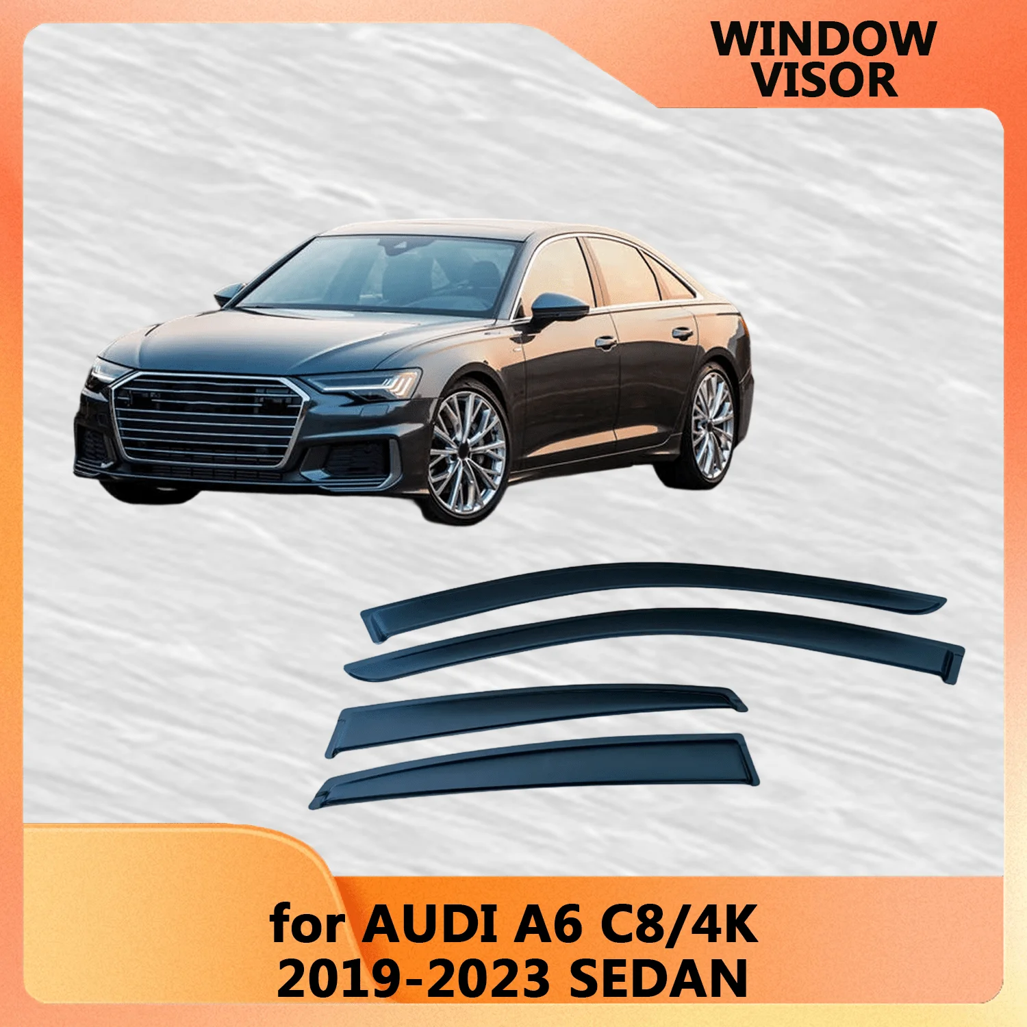 

Оконный козырек для AUDI A6 C8 Sedan 2019 2020 2021 2022 2023, ветрозащитные дефлекторы, защита от дождя, дверной козырек, вентиляционные шторы, солнцезащитный козырек от дождя