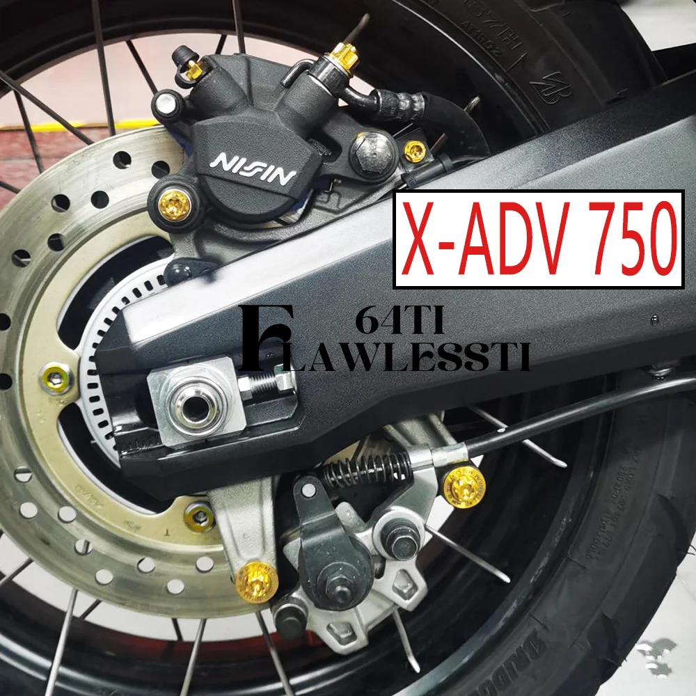 

FLAWLESSTI Gr5 Титановый болт заднего суппорта, тормозной насос, трубка тормозного диска, регулировочный болт цепи, гайка заднего моста для X-ADV 750