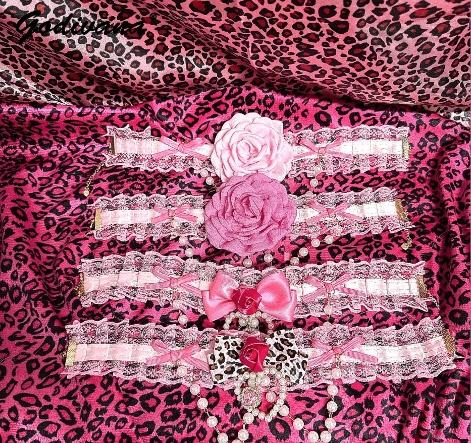 collier-lolita-retro-fait-main-pour-filles-style-showa-chaine-de-roses-accessoire-de-cou-pour-cosplay-d'halloween-ras-de-cou-fleuri
