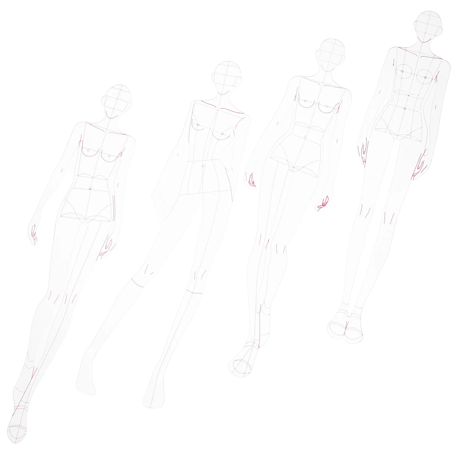 1 مجموعة قياس منحنى حاكم أنثى تصميم الإنسان دائم خفيفة الوزن الملابس التدقيق حاكم خياط الخياطة رسم خليط #1