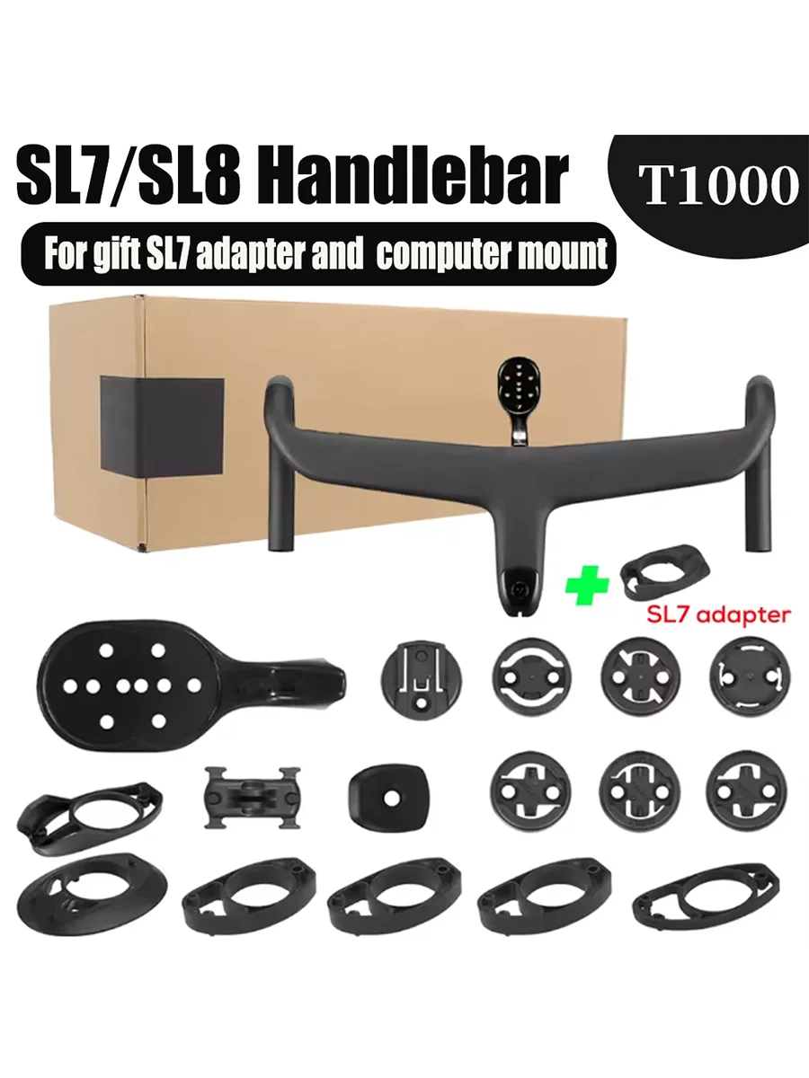 AliExpress For Sl7 Sl8 carbon road cycling handlebar Internal Cable road carbon integrated handlebar T1000 Carbon Integrated Cockpit Di2