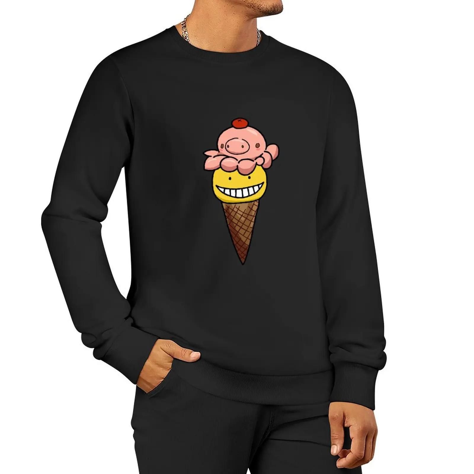 Koro Sensei Ice Cream Pullover Hoodie korean style clothes men's coat men clothes japanese style hooded sweatshirt for men