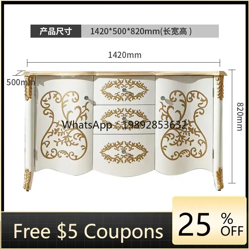 

XX living room dining side cabinet entrance French retro storage decorative cabinet sofa side cabinet