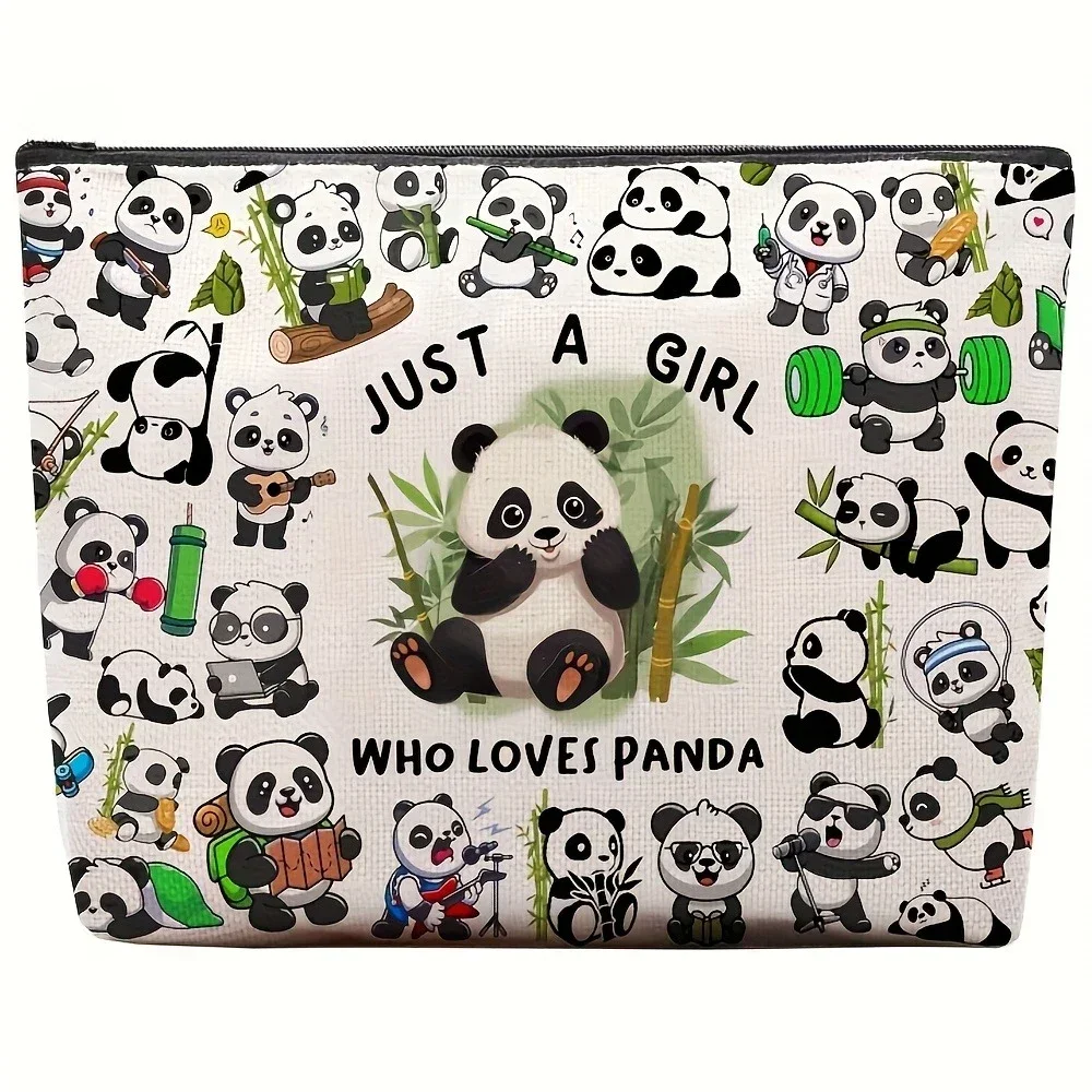 Make-up-Tasche „Who Loves Pandas und Red Panda“, faltbar, leicht, mit Reißverschluss, Tasche, Geldbörse, Zubehör, Aufbewahrungstaschen, Münzgeldbörse
