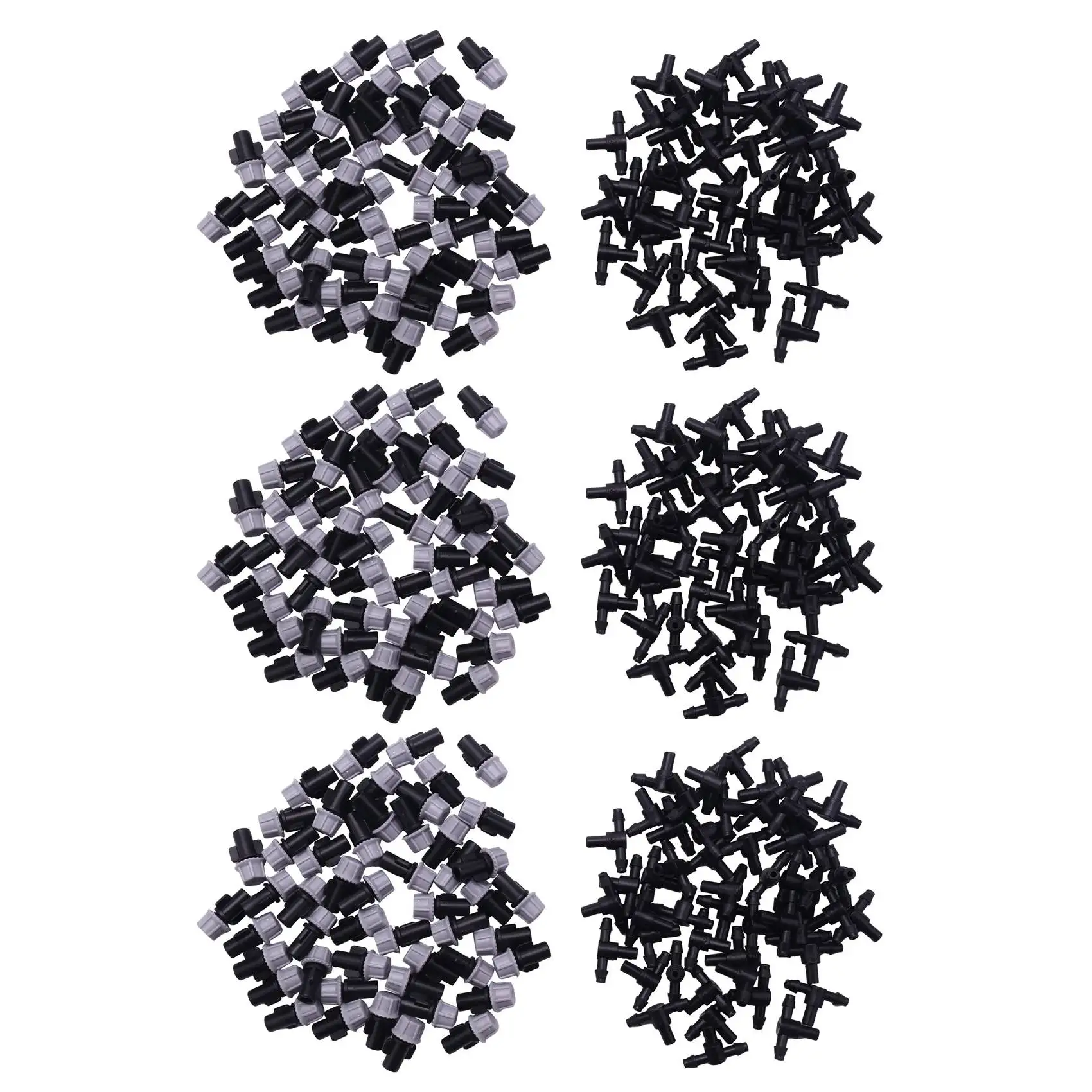 RALCA-300Pcs(150 Pairs)Garden Irrigation Kit Adjustable Atomization Dripper Atomization Connection Tee Joint