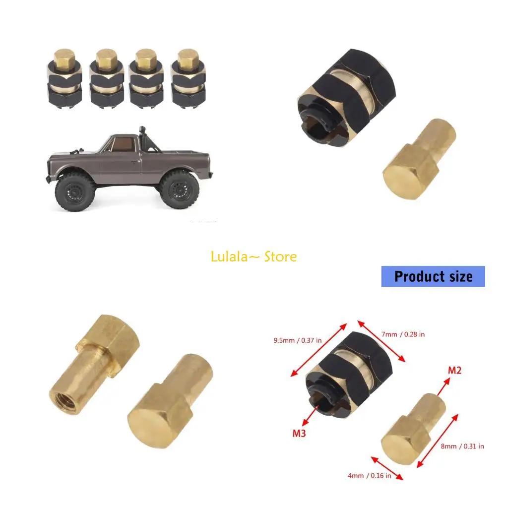 

Y4QA Precise Machined Brass Weighted Hub Adapters For 1/24 Remote Control Car Tuning