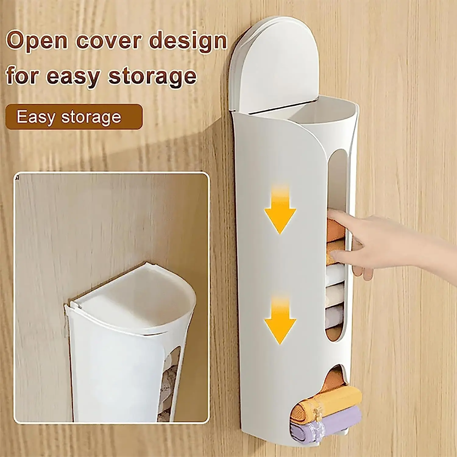 Wall-Mounted Underwear Storage Box Closet Underwear Panties Socks Organizer Self adhesive Home Garbage Bag Dispenser Storage Box