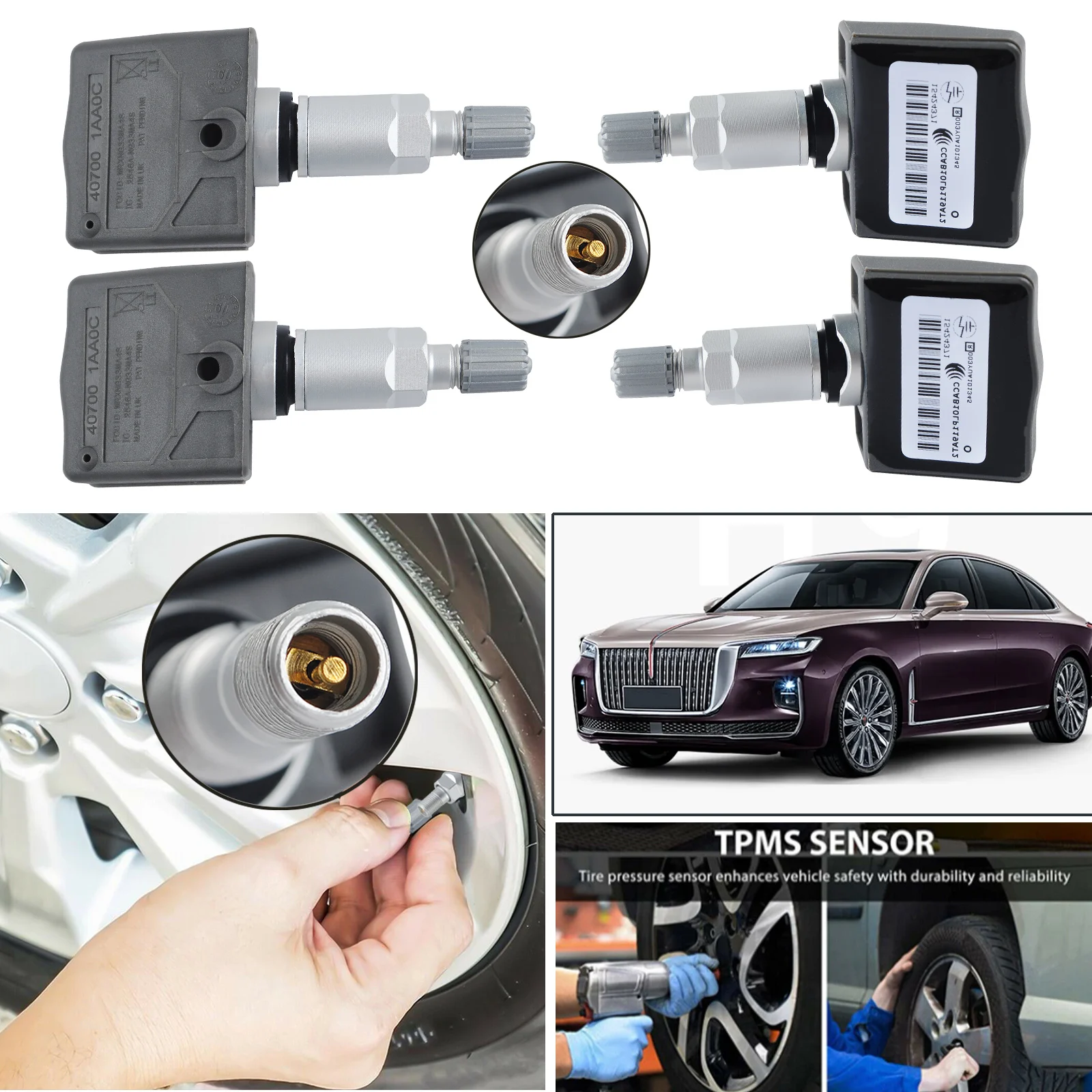 ﻿   4 Uds sistema de supervisión de presión de neumáticos 40700-1AA0C 40700-CD001 40700-1AAOB 40700-1AA0D herramienta de programación TPMS, Sensor de combinación automática
