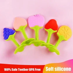 Teething Baby Toy Silicone Teether for Teeth Babies Accessories Newborn Fruit Sucking Chew Toys For Newborn Baby BPA-Fre Gift