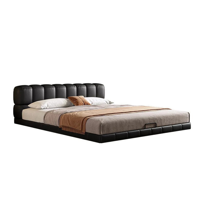 

Minimalist, leather bed, master bedroom, high end, atmospheric, soft bag, double bed 1.8 meters
