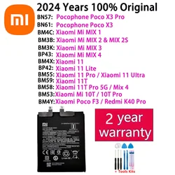 2024 yıl Xiaomi orijinal pil için Xiaomi Mi Mix 1 2 2S 3 4 Mi 11 Mi11 Lite Ultra Poco X3 F3 Redmi K40 10T 11T Pro piller