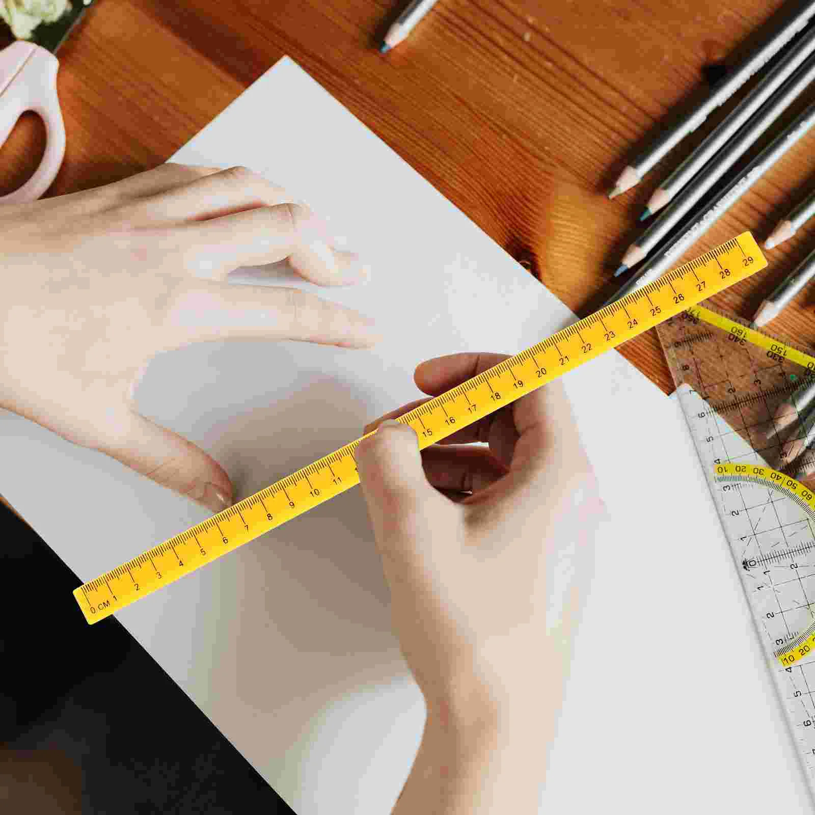 5 Pcs Magnetic Scale Ruler Plastic Rulers Straight Edges Novelty Convenient Student Precision Portable Work Child