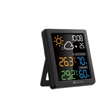 DIGOO DG-8647 Mini Colorful HD Screen LCD Weather Station Alarm Clock Smart Hygrometer Thermometer Snooze Dual Desktop Clock