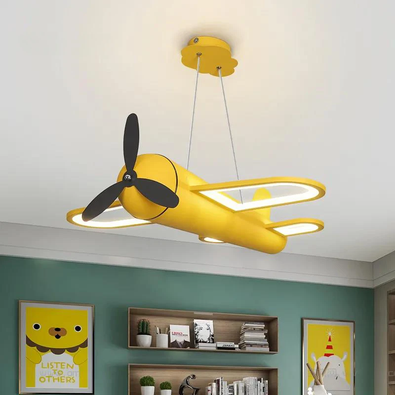 Imagem -02 - Modern Aircraft Art Chandelier For Children Modelo de Lâmpadas de Teto para Quarto Luzes Led para Crianças Bebês Meninos Luzes Coloridas do Quarto Eletrodoméstico