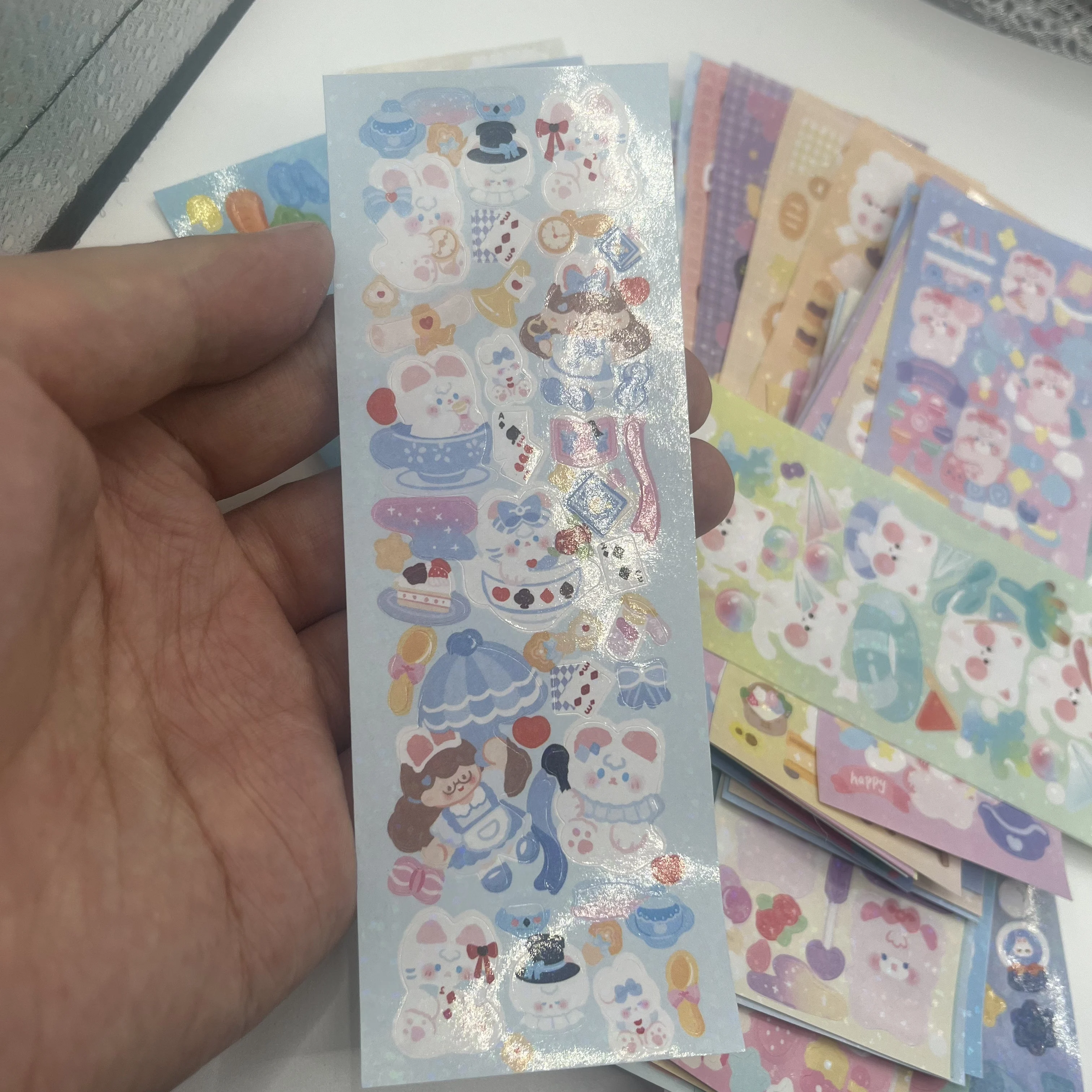 45pcs Plastic Material Stickers  NO Repeat Cute Rabbit Stickers Cat and Puppy Animal Stickers Random Styles