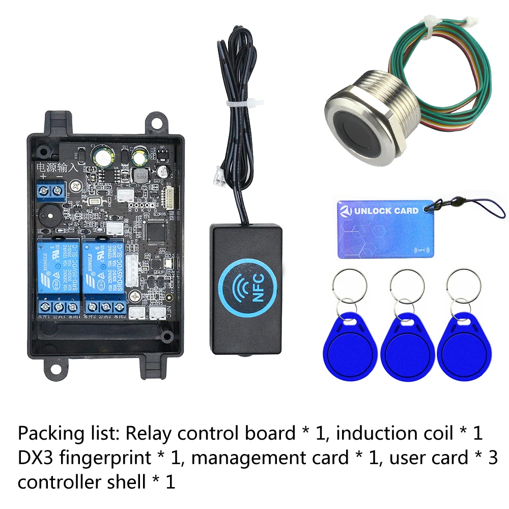 Imagem -06 - Módulo de Controle Dual Channel Fingerprint para o Telefone Móvel Nfc Relé Controlador de Acesso a Cartão ic Chave do Carro Faça Você Mesmo Desbloquear Interruptor