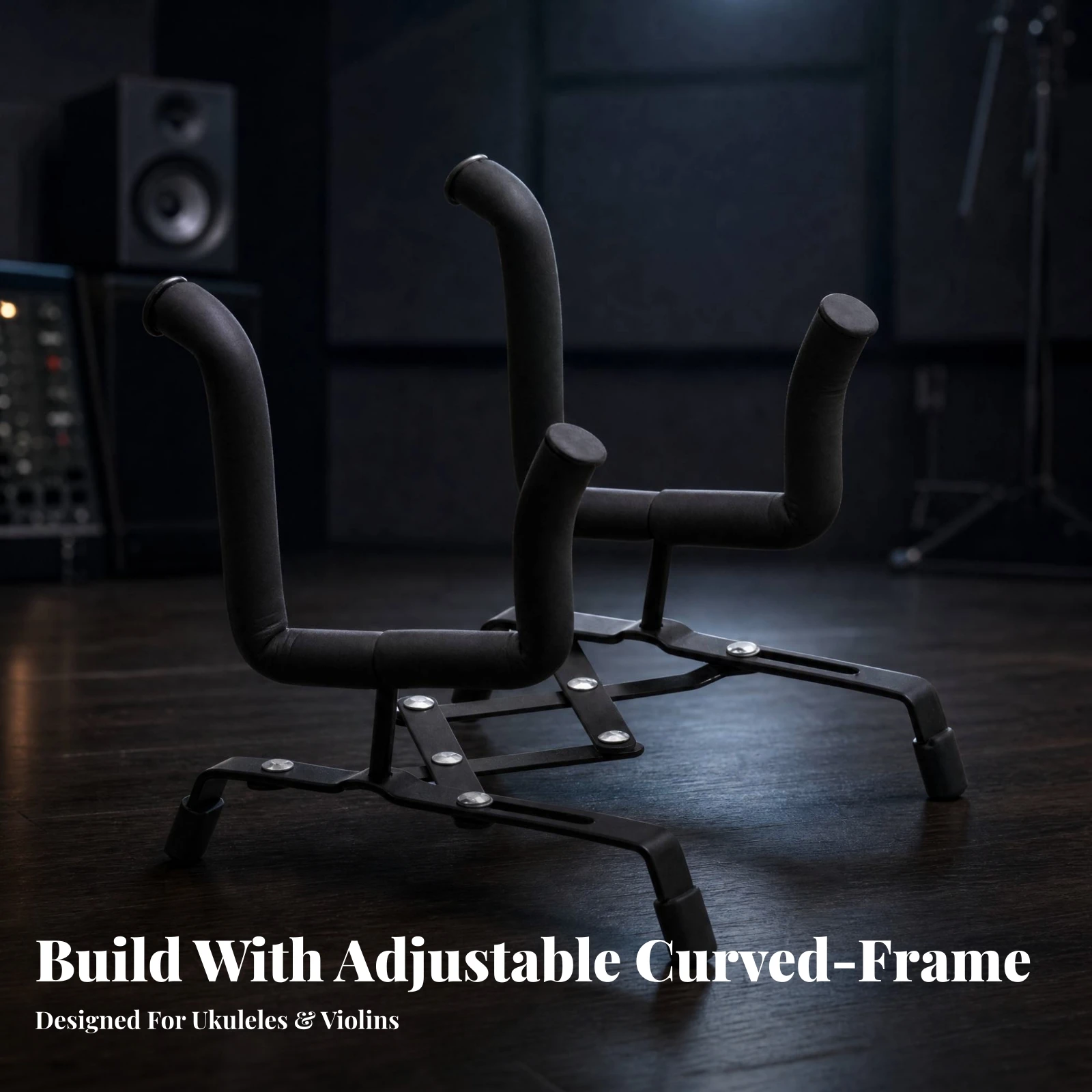 S-160 Instrument Stand Lightweight Metal Instrument Stand with Foam Padding Non-Slip Space-Saving for Home Storage