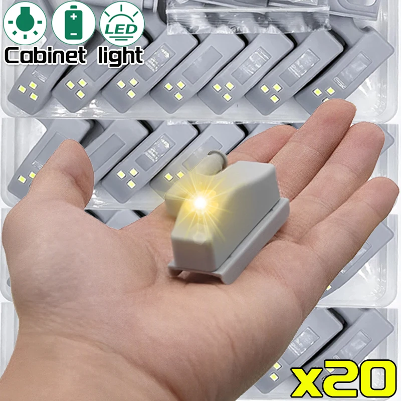 1/20 قطعة LED الداخلية المفصلي مصباح خزانة التعريفي ضوء خزانة خزانة أضواء الاستشعار العالمي غرفة نوم المطبخ خزانة مصباح الليل