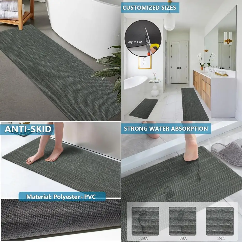 

Резиновые нескользящие, быстросохнущие, супервпитывающие тонкие коврики для ванной по индивидуальному заказу и моющиеся коврики для ванной комнаты.