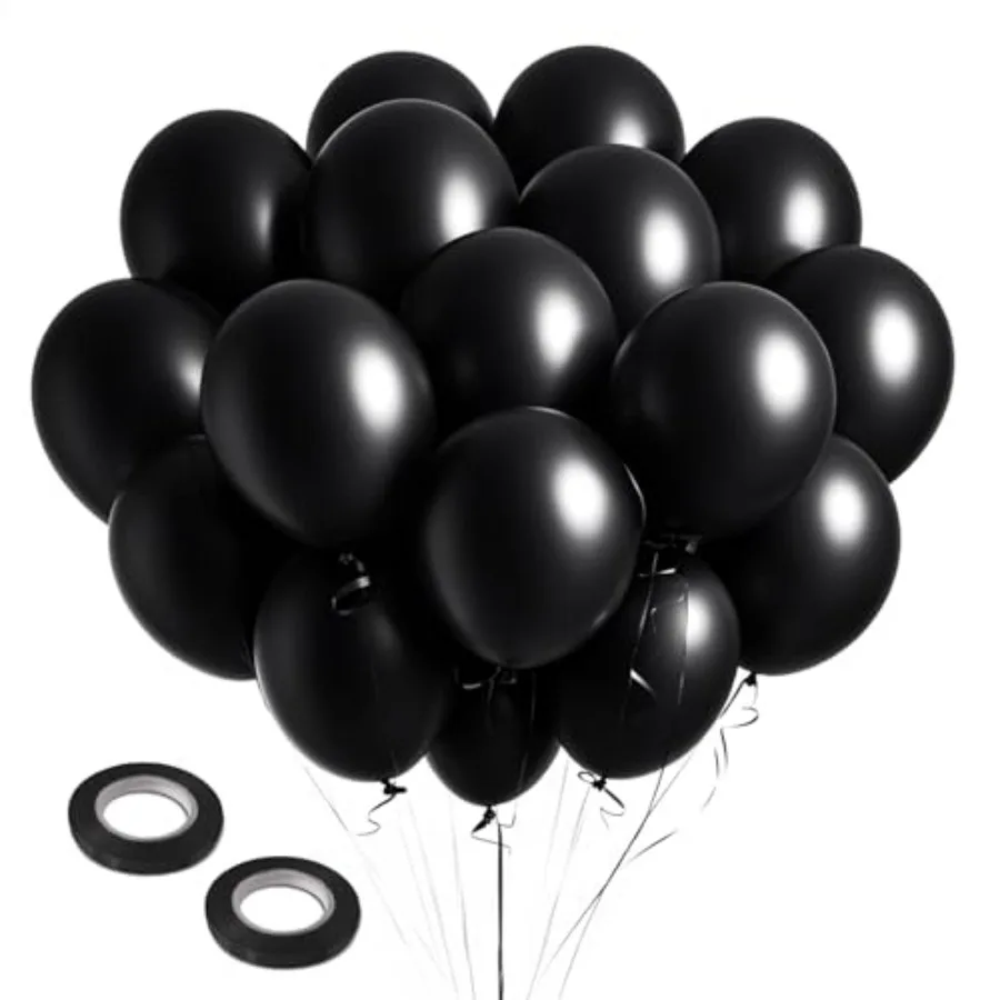 

Balloons Bulk - 100pcs Latex Party Balloons Gothic Decor Party Decorations for Themed Wedding Graduation Halloween Anniversary