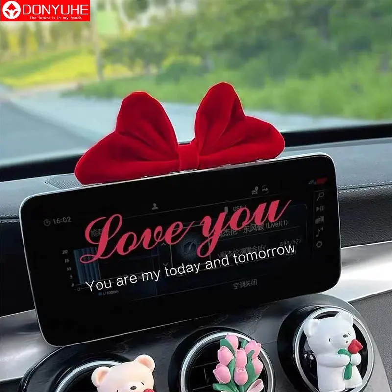 Car Interior Decoration Ornaments Car Decoration Supplies Car Electric Car Center Console Air Outlet Motorcycle Bowknot