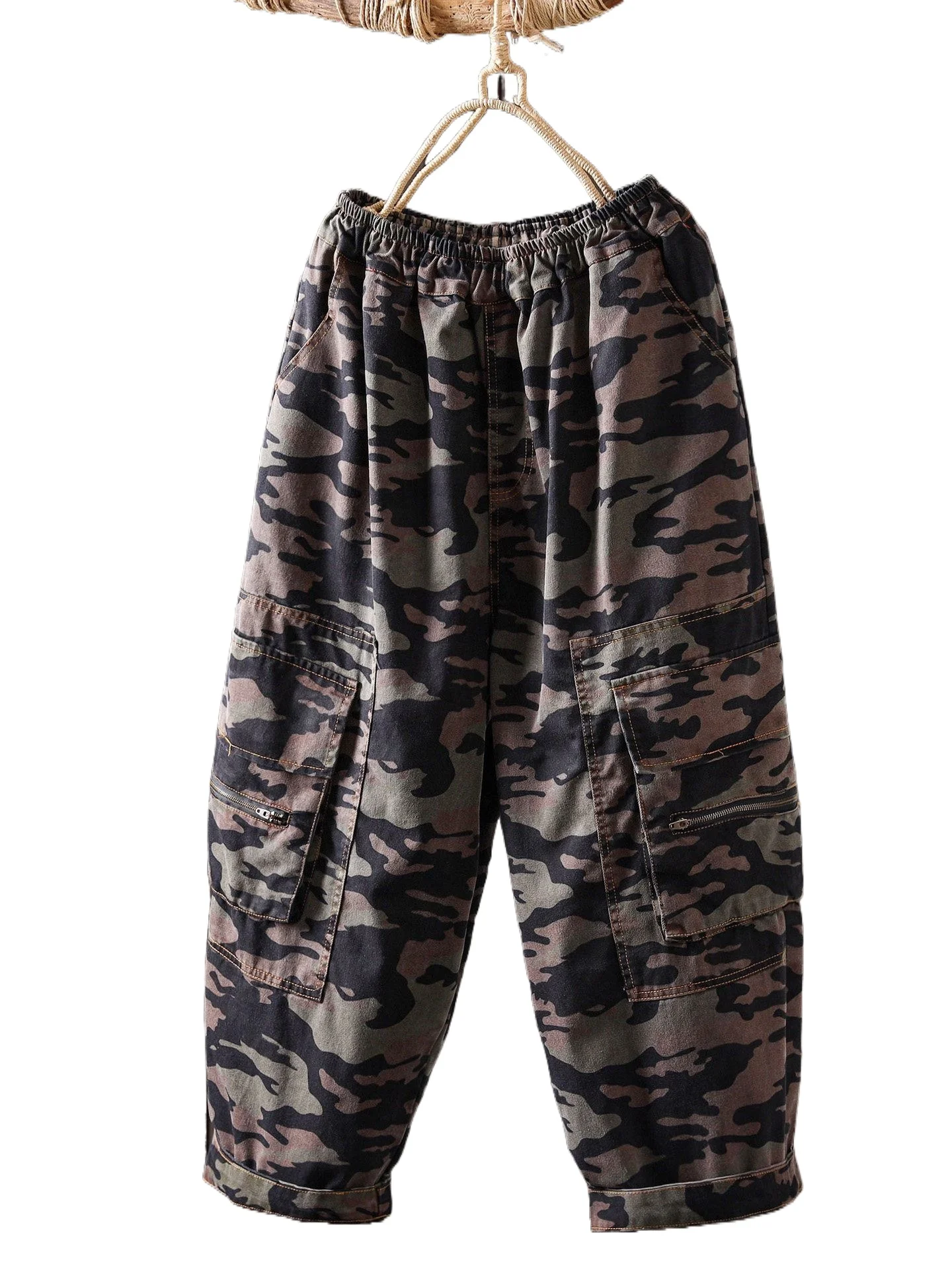 Spring and Autumn New Women's Jeans Loose Printed Haren Pants