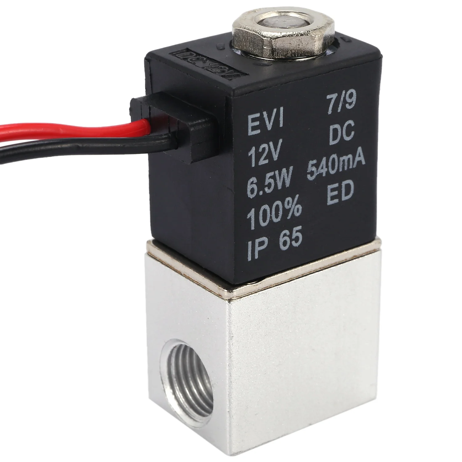 DC12V Solenoid Valve 1/4 Inch 2 Way Normally Closed Direct-Acting Pneumatic Valves for Water Air Gas