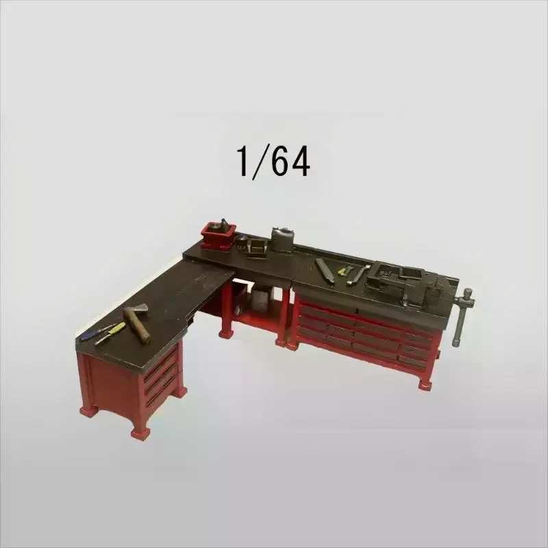 

1/64 Diy Car Repair Workbench Model Garage Workshop Scene Display Prop Sand Table Scene Ornaments Collection Gifts