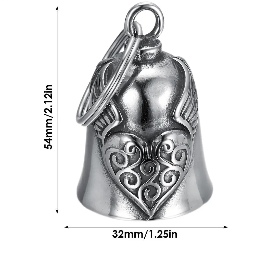 Hart vleugel motorfiets bel vintage liefde engelenvleugels bel hanger sleutelhanger heren rijfeest amulet punk rock exorcisme sieraden