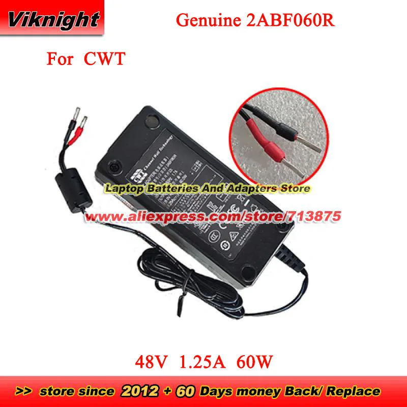 

Genuine for CWT 2ABF060R AC Adapter 48V 1.25A 60W Red and Black 2 Lines Power Supply for FALC-NVR-4BB