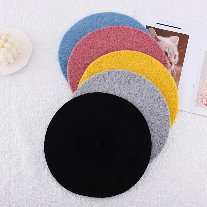 WZCX 2019 New Solid Color Korean Version Autumn Winter Beret Casual Tide Multiple Colour Women'S Hat Adult Cap