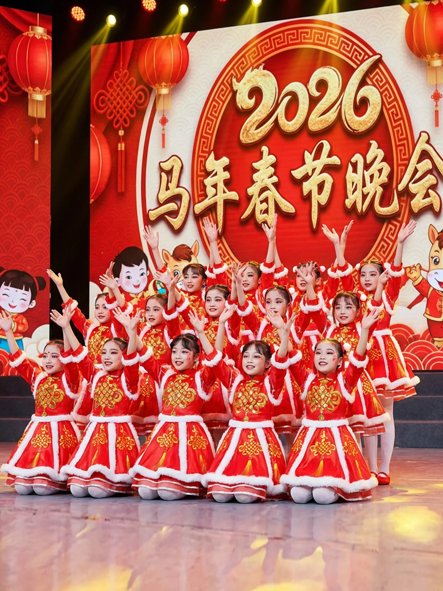 

Cheerful Dance Performance Clothes New Year Celebration Drum Waist Drum Opening Red Kindergarten Children's Traditional Costume