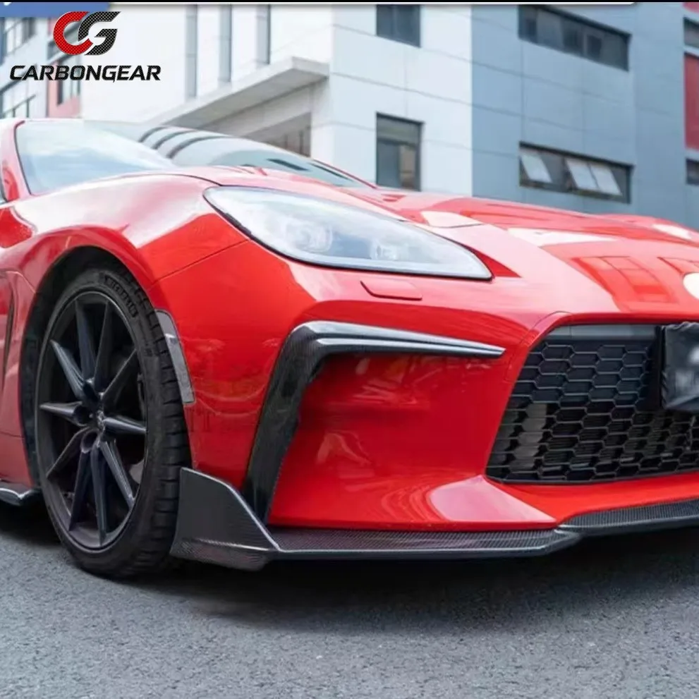 T'S Style Real Carbon Fiber Front Bumper Lip Upper Fender Flare for 2022+ Toyota GR86 Modification Upgrade