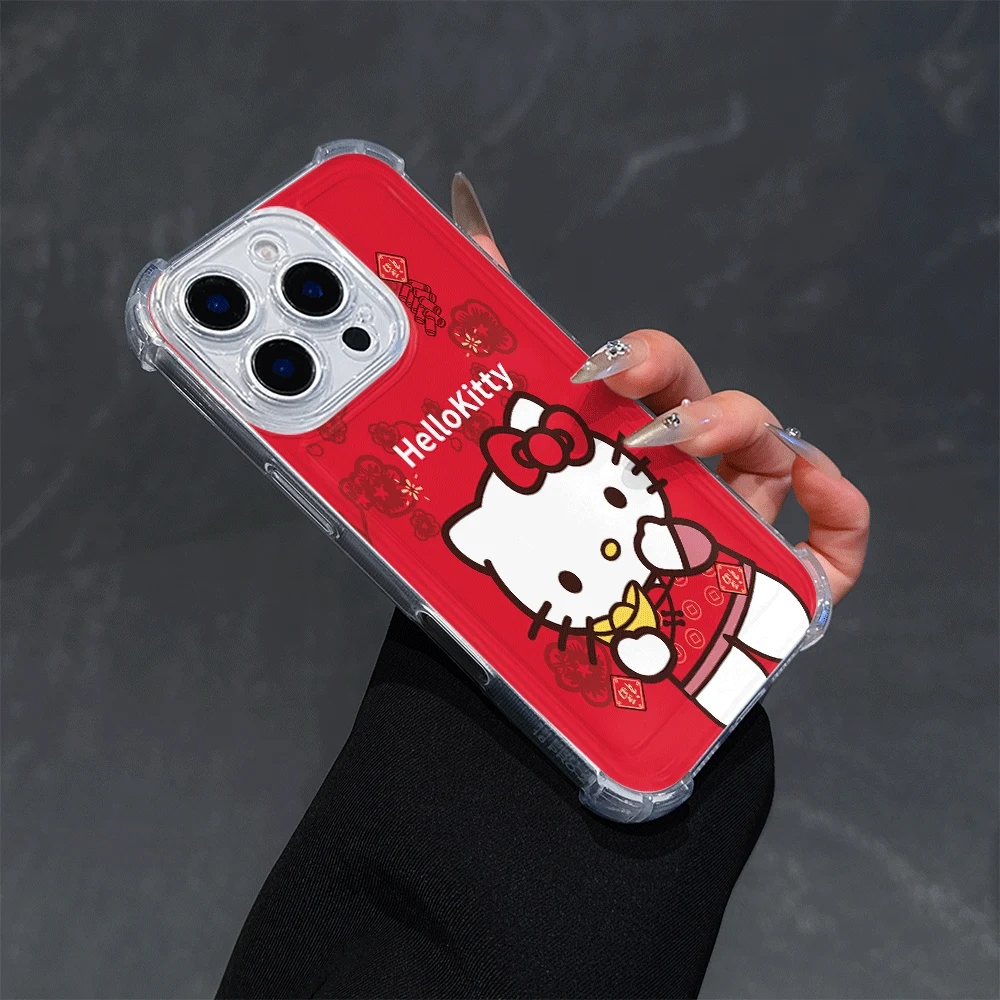 

Чехлы для телефонов Hellokitty для IPhone 16 Pro Max IPhone 16/15/14/13/12/11/x/xs/xs Max, мягкий чехол для телефона Sanrio KT, аксессуар в стиле аниме