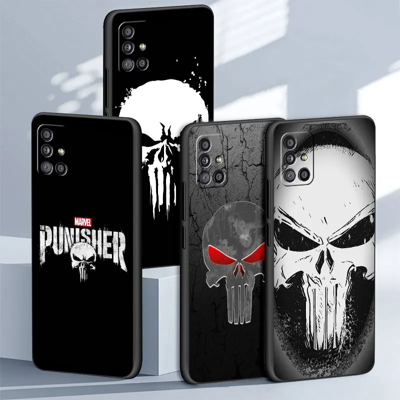 Marvel Superhero Punisher Case per Samsung Galaxy A52 A53 A12 A13 A32 A71 A33 A21s A23 A31 A22 A72 A03 A14 A54 A34 Cover per telefono