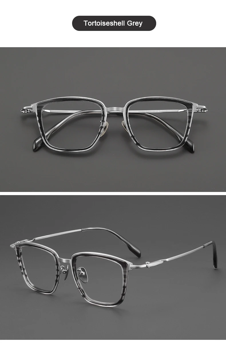 Luxury Brand Replica Acetate & Pure Titanium Glasses Large Size 155mm Big Face Ultra-light Eyeglass Unisex Ox Horn Grain Frame