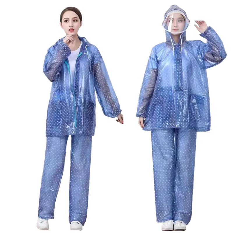 Chubasquero que cubre todo el cuerpo para adultos, conjunto impermeable, chubasquero largo y pantalones de lluvia, conjunto para hombres y mujeres