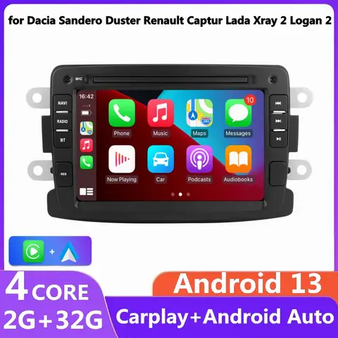 Renault Dacia 먼지털이 Sandero Lodgy Dokker 차량용 스테레오 멀티미디어 비디오 플레이어, 카플레이 2din, 안드로이드 13, 오토라디오, GPS, 와이파이, 7 인치 Best5