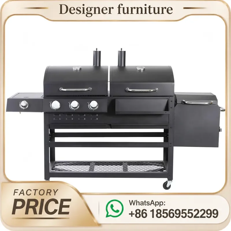 Charcoal Gas BBQ Grill Smokeless Barbecue For Backyard Garden Camping Outdoor Kitchen Cart Commercial Trolley