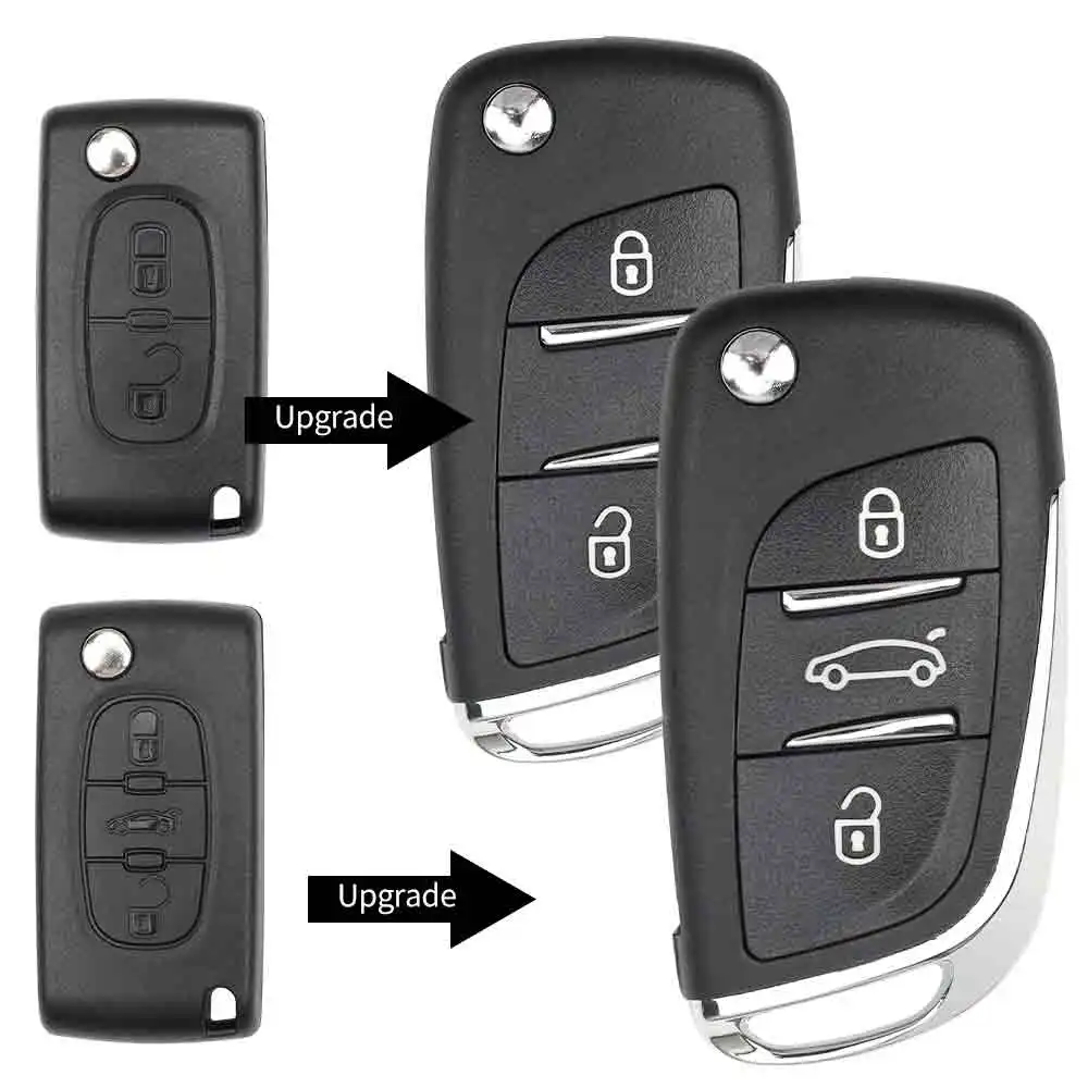

SILY Modified Flip Remote Car Key ASK/FSK 433Mhz ID46 For Peugeot 207 308 307 407 607 For Citroen C2 C3 C4 0523/0536 Car Key