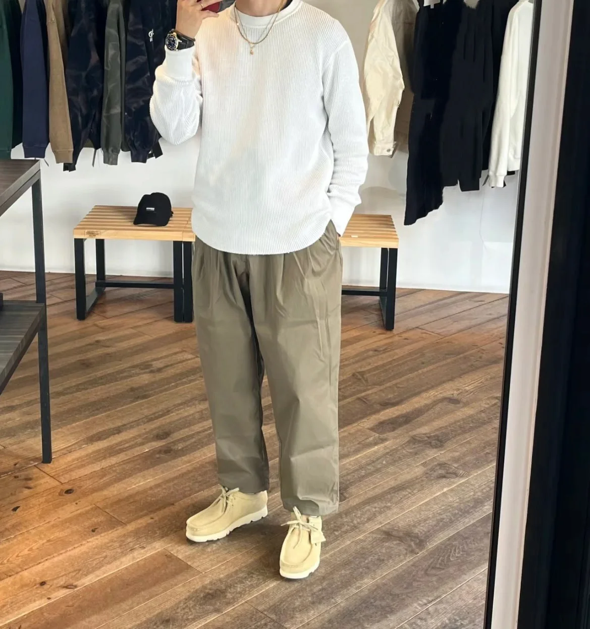 JP. NEIGHBORHOOD Day Series All-fit Double Pleated Cone NBHD Drawstring Nine-point Casual Pants 24SS