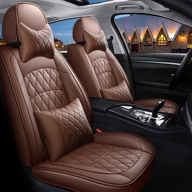 PKQ High-end Suede Leather Car Seat Cover All season/Breathable/Diamond shape /Wear-resistant, Seat Cushion for Most Car