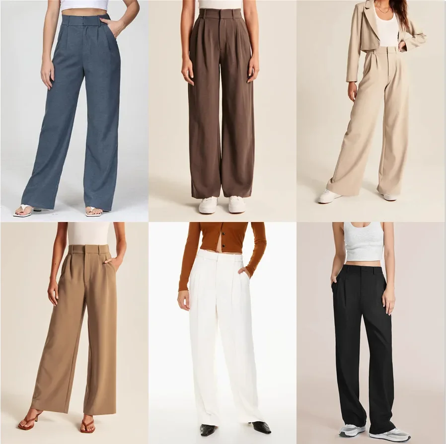 New Loose Women Wide Leg Pants Real Pocket Office Lady Trousers Casual Suit Pants The Effortless Tailored Wide Leg Pants 2023