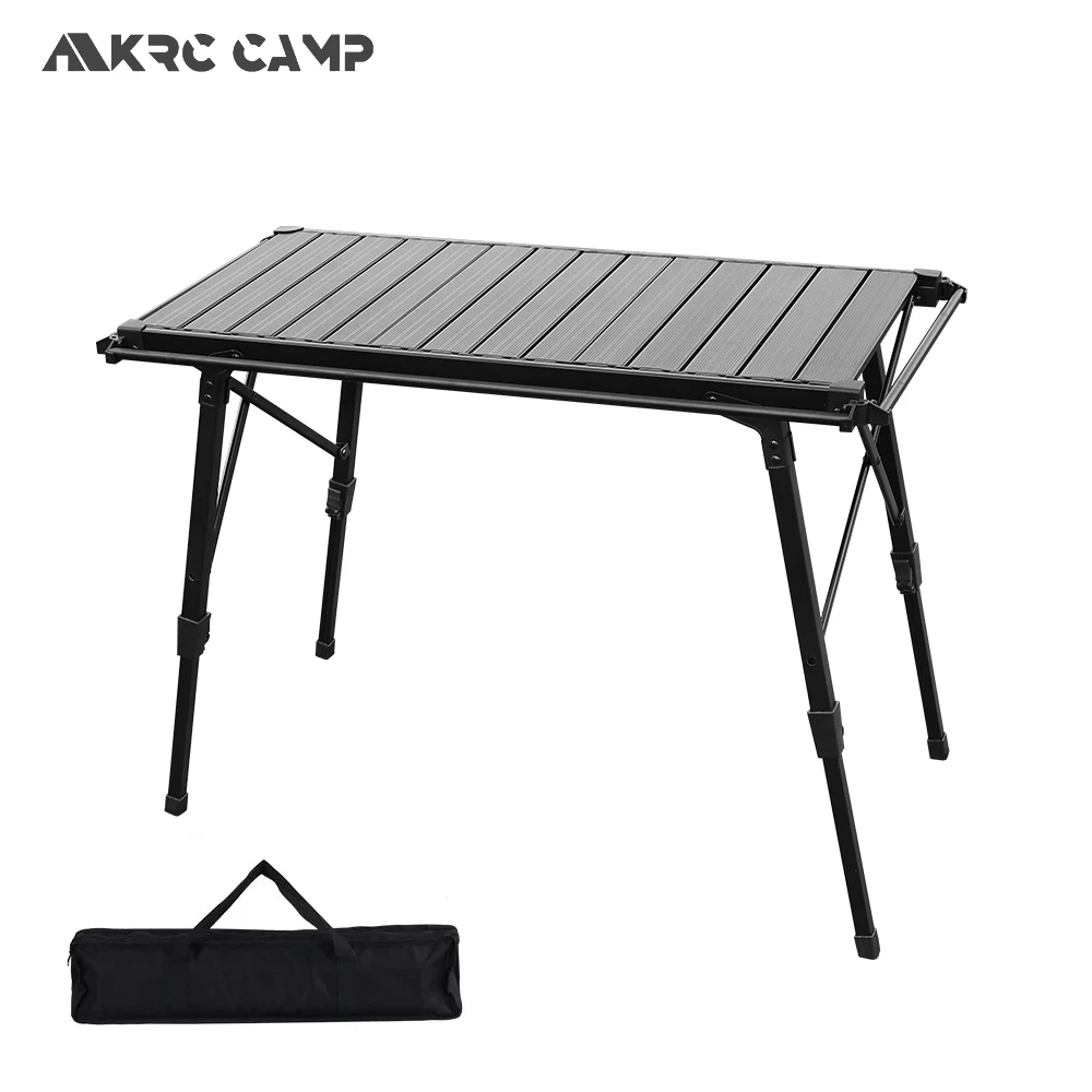 KRC CAMP Camping Folding Removable IGT Wood Table Lightweight Camp BBQ Grill Stove Table Outdoor Picnic Fishing Table IGT Set