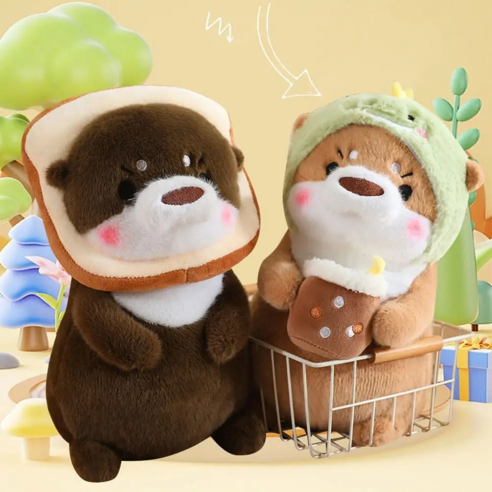 

Soft Material Otter Plush Toy Headgear design Lovely Design Fruit Otter Doll 30/40cm Transformable Cartoon Animal Toy