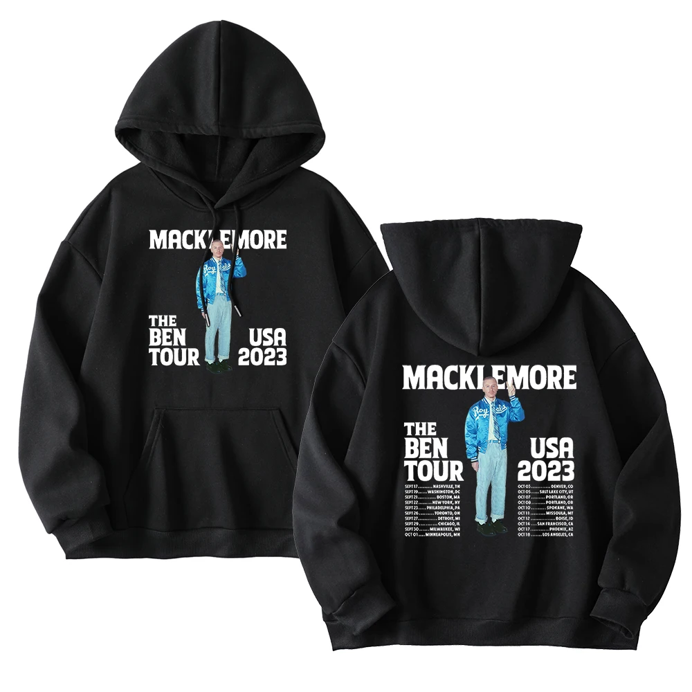 

Macklemore The Ben Tour 2023 Merch Merch Hoodies Winter Hooded Sweet Streetwear Long Sleeve New Logo Sweatshirt Y2K