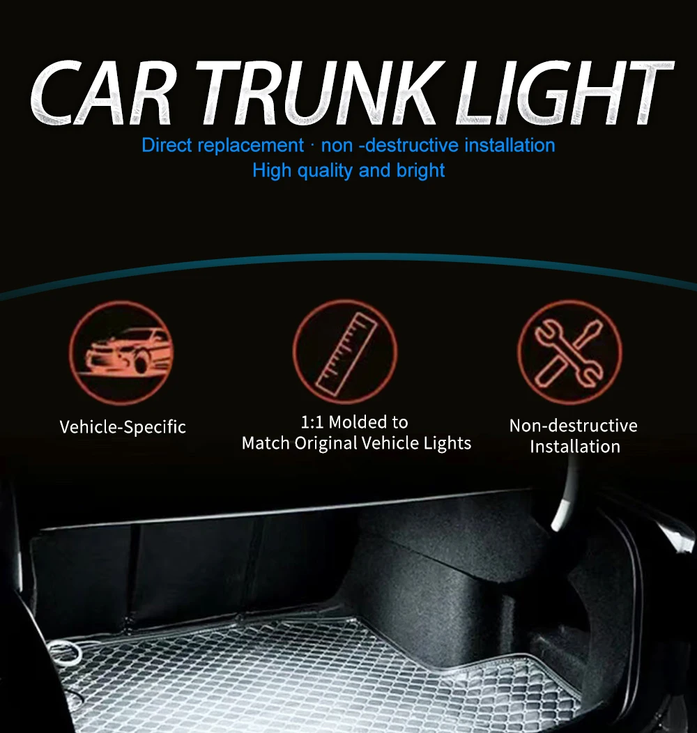1 Stück Auto-LED-Kofferraumbeleuchtung, Heckklappenlampe 12V Weiß für Honda Civic 11. Generation 2022-2026 Civic Hybrid 2025 – Detail 1