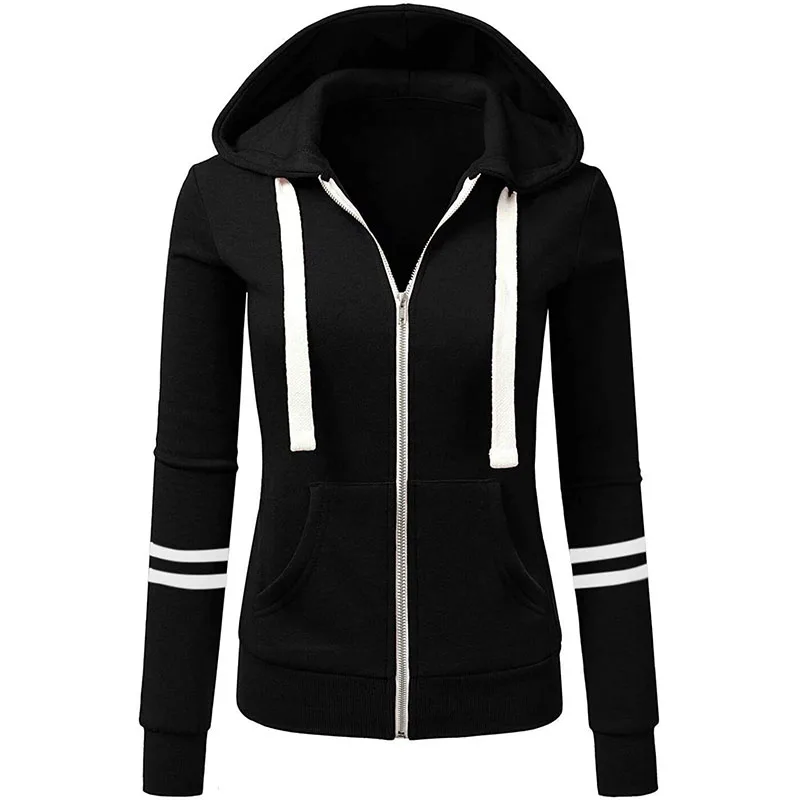 Women Winter Polyester Hoody Jackets Top Quality Windproof Jackets Outdoor Thick Fabric Jogging Jacket