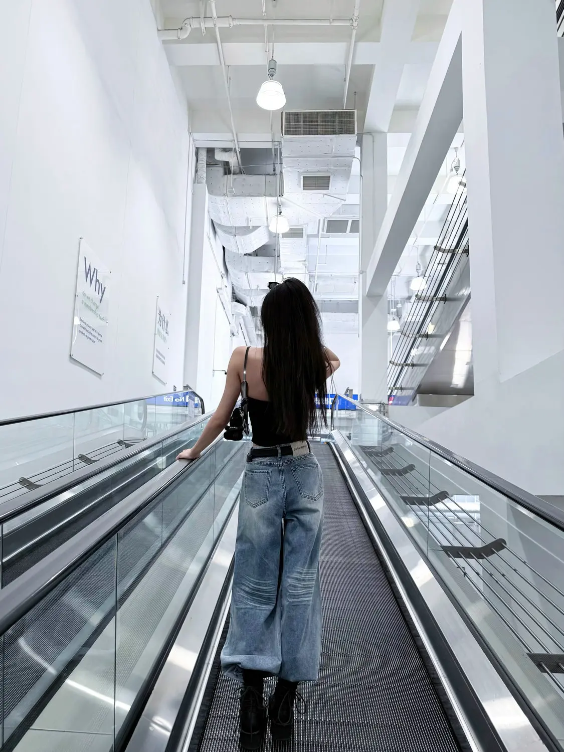 

Женские джинсы с широкими штанинами, свободного прямого кроя, из хлопка, синие, с дырками, весна-лето, с высокой талией